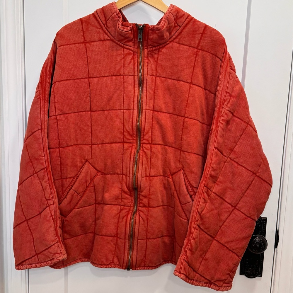 Free People Dolman Quilted Jacket Burnt Orange L NWOT